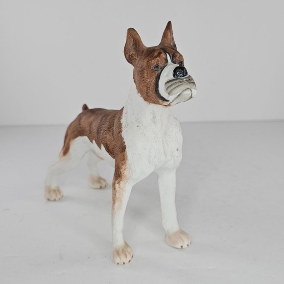 Andrea By Sadek Boxer Dog Figurine Brindle Standing Bisque - Picture 9 of 9